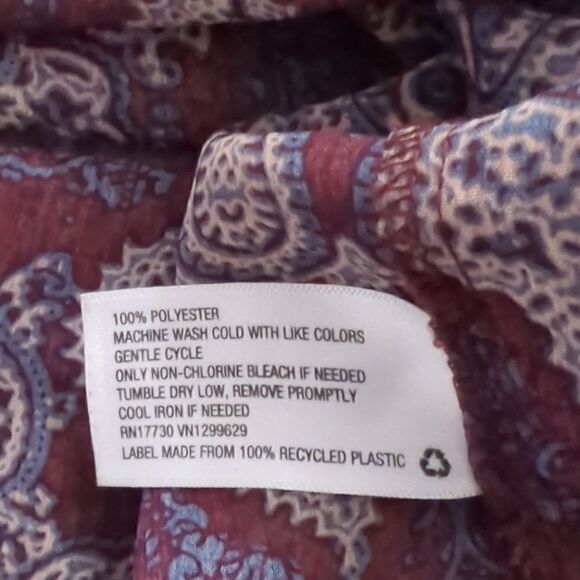 Knox Rose Maroon Paisley Sheer Blouse - Picture 6 of 6